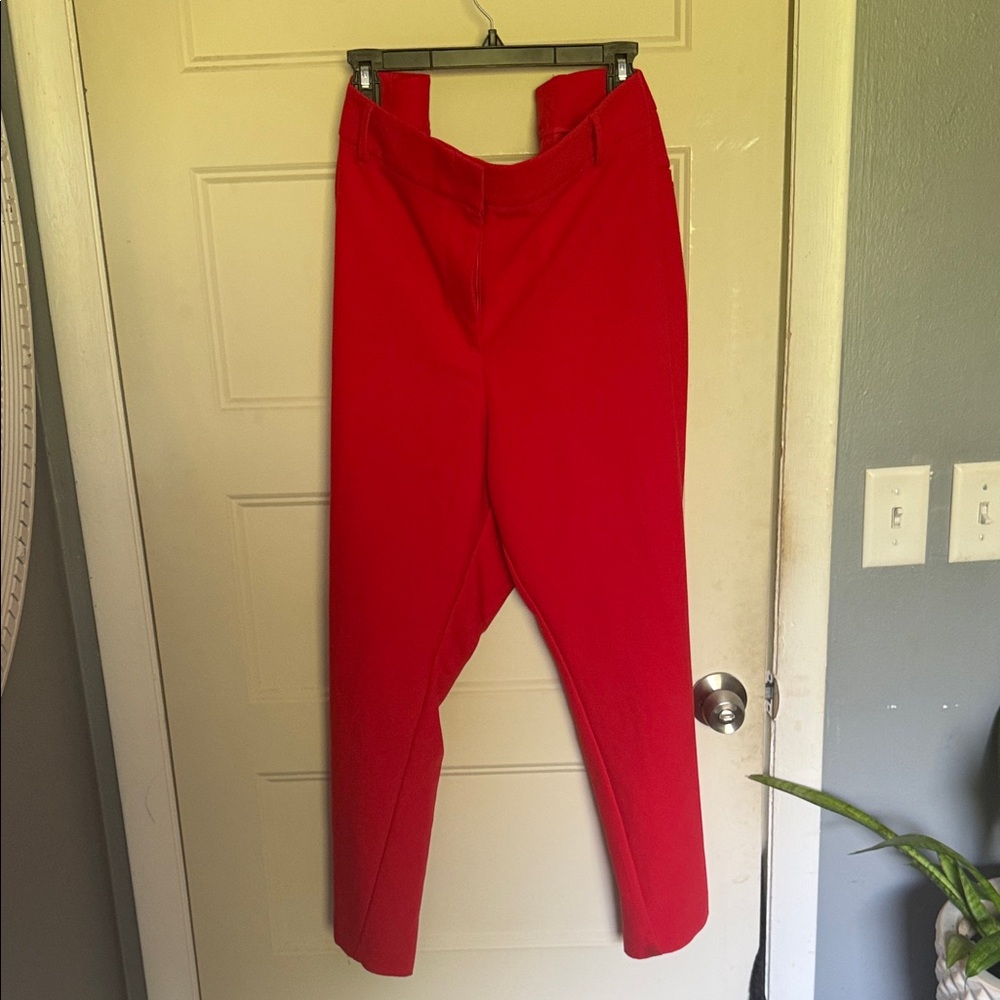 LOFT Red Ankle Cropped Pants